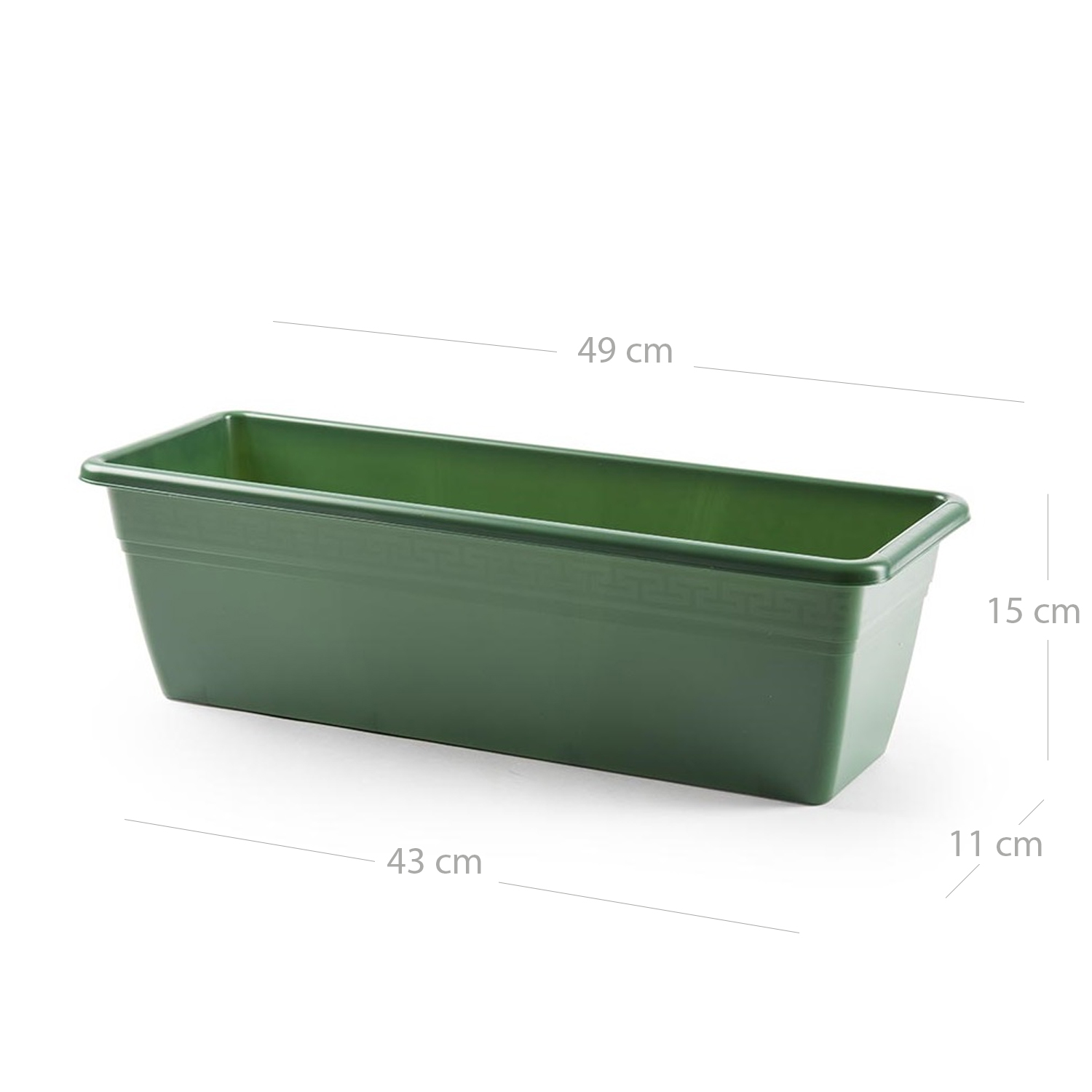 Jardinera plastico 50 cm Verde