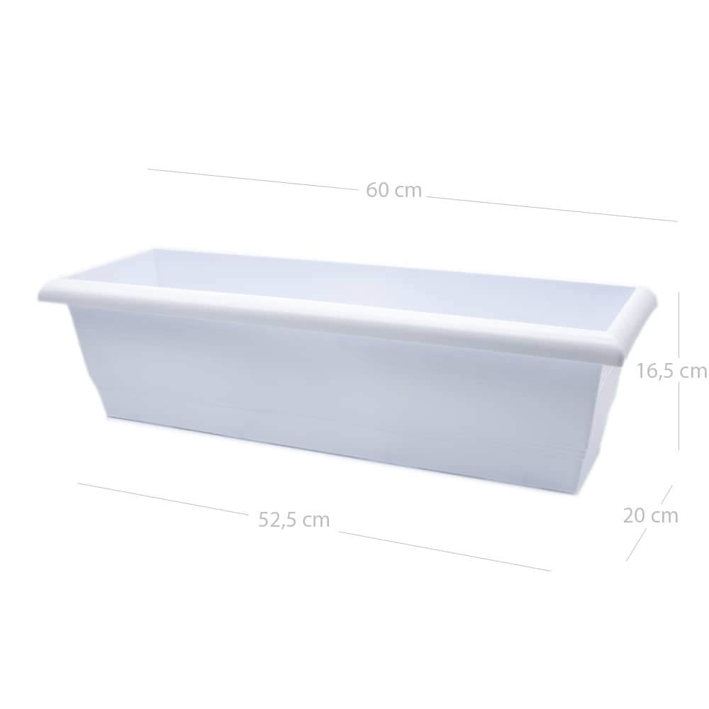 Jardinera plastico 60 cm Blanco