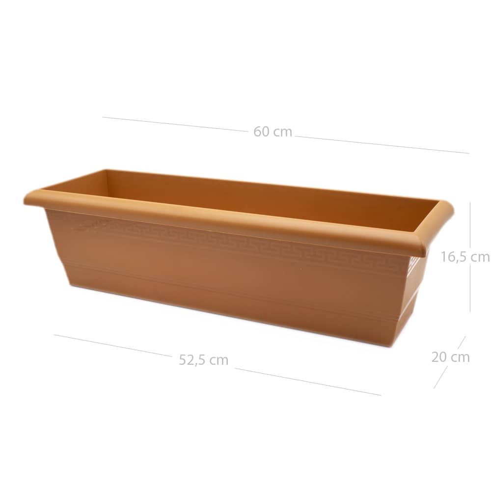 Jardinera plastico 60 cm Marron