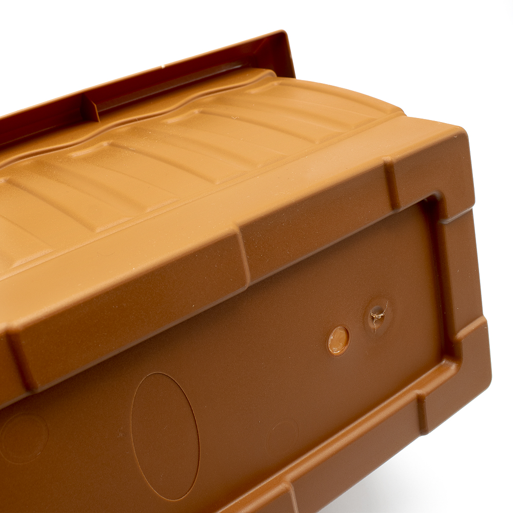 Jardinera plastico con plato 60 cm Marron