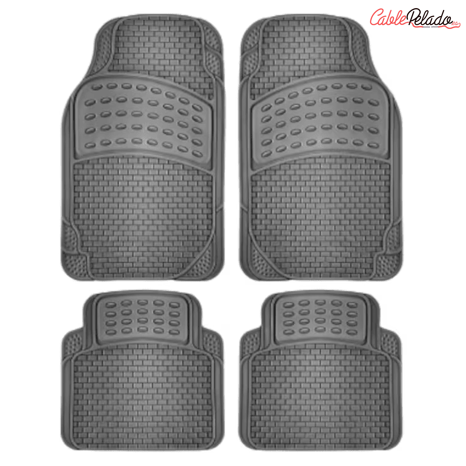 Juego Alfombrillas De Goma Universales Coche V1  Negro