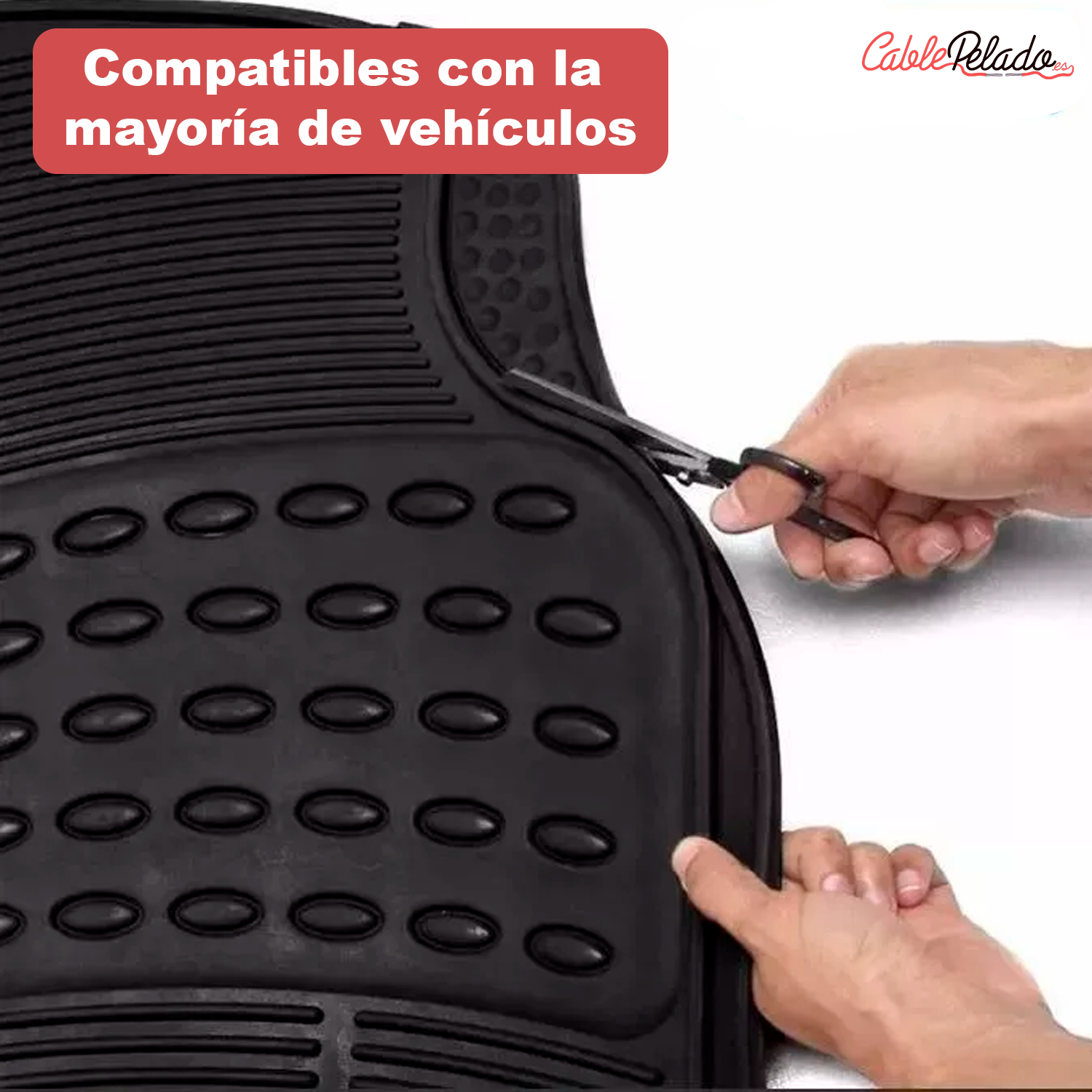 Juego Alfombrillas De Goma Universales Coche V1  Negro