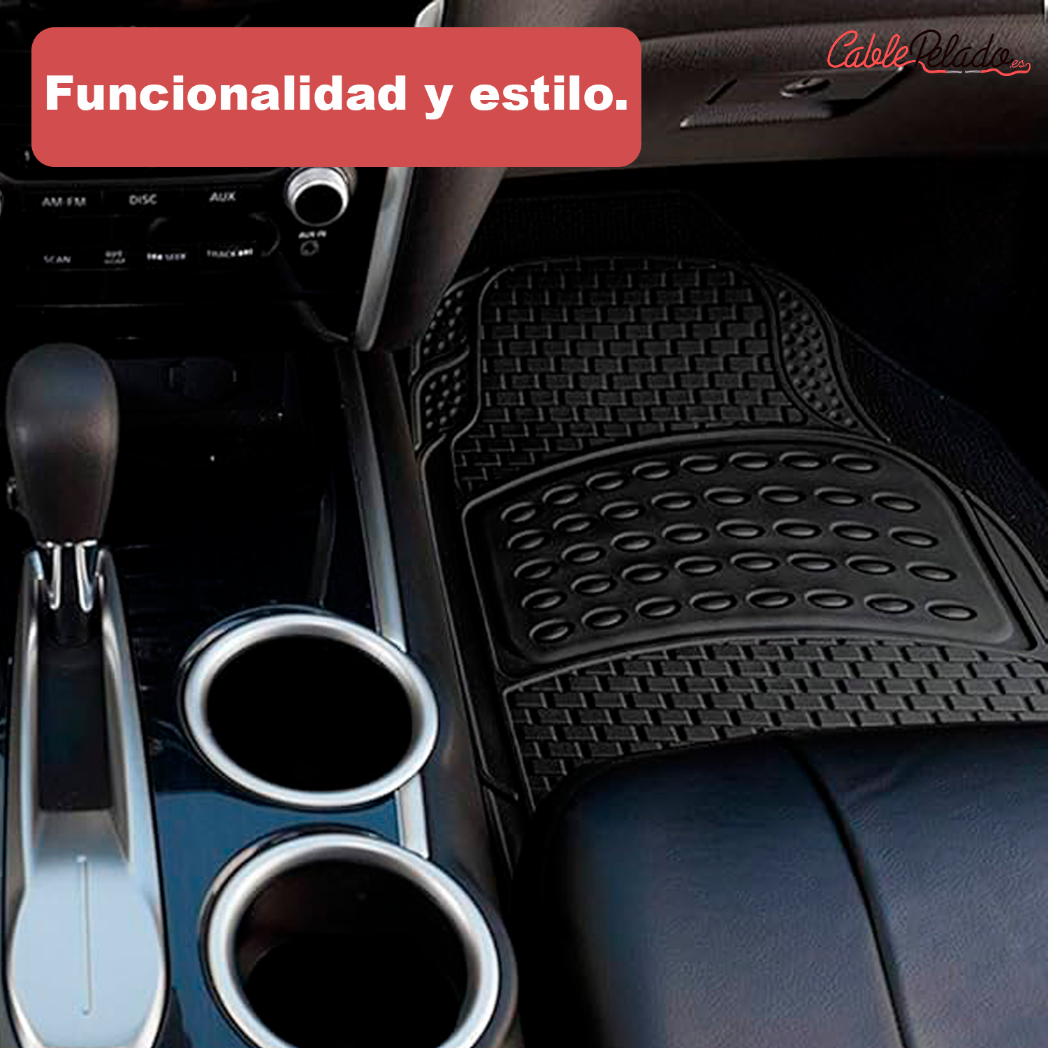 Juego Alfombrillas De Goma Universales Coche V1  Negro