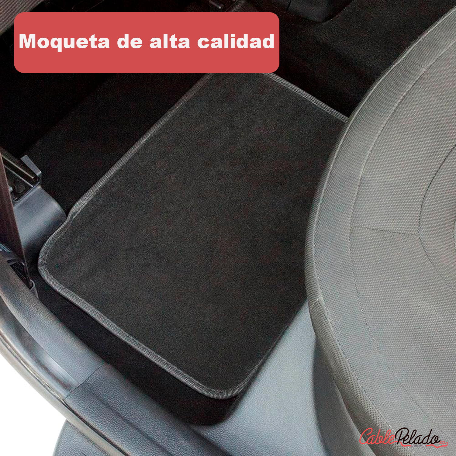 Juego Alfombrillas De Moqueta Universales Para Coche  Negro