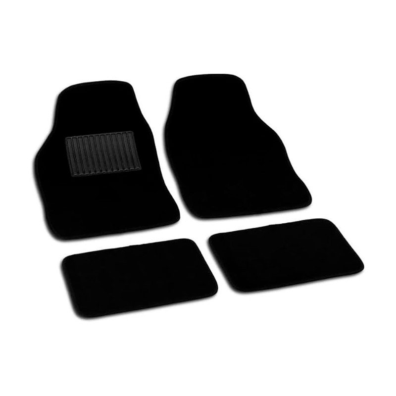 Juego Alfombrillas De Moqueta Universales Para Coche V2  Negro