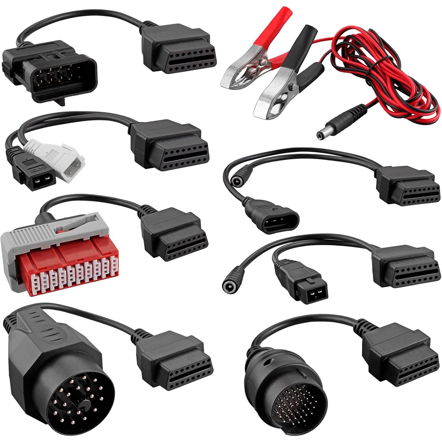 Juego de cables conectores de diagnostico OBD Coche  Negro