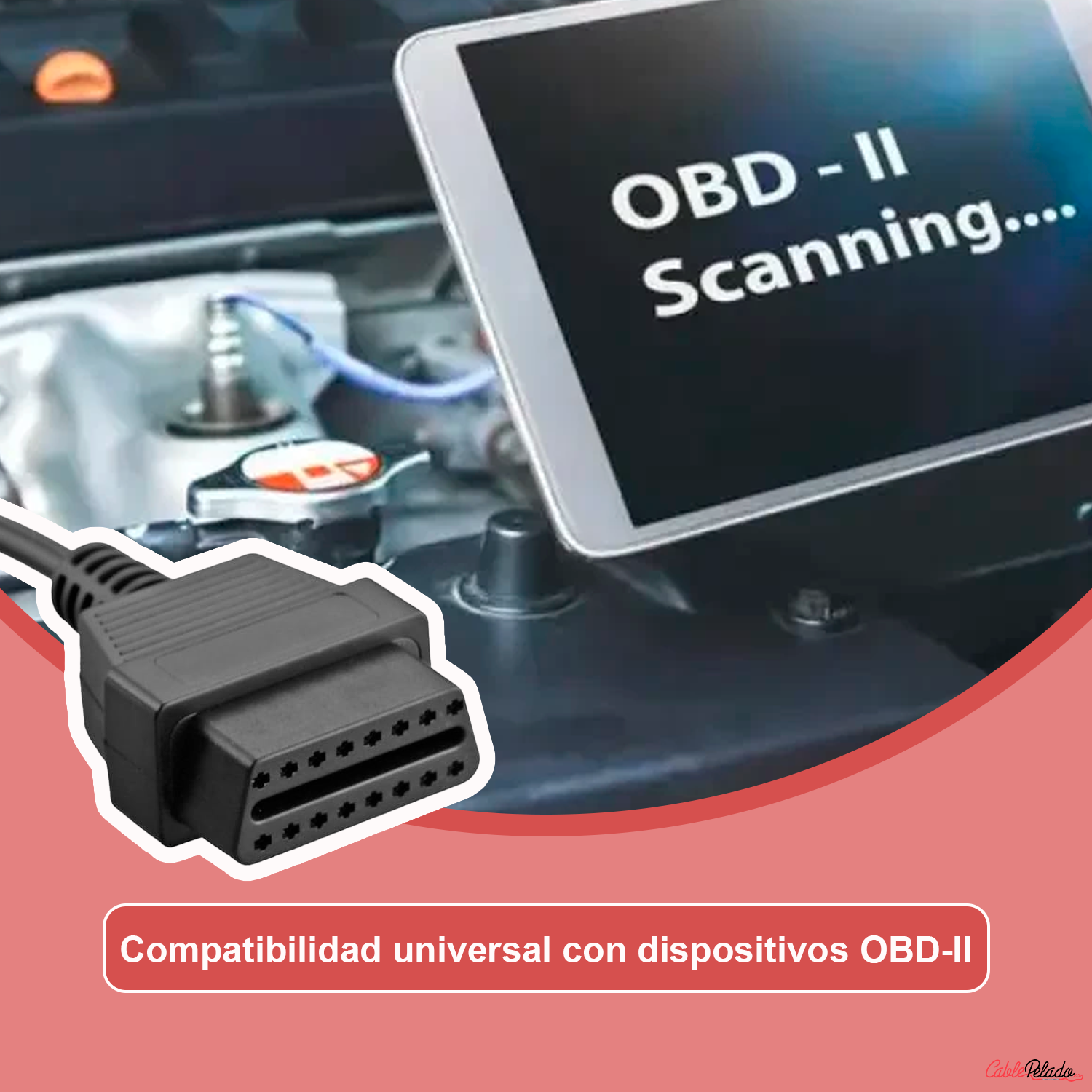Juego de cables conectores de diagnostico OBD Coche  Negro