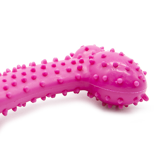 Juguete hueso perros morder caucho 10 cm Rosa