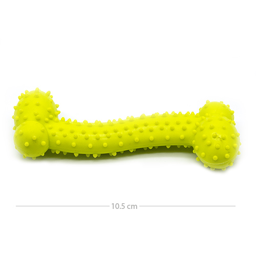 Juguete hueso perros morder caucho 10 cm Verde