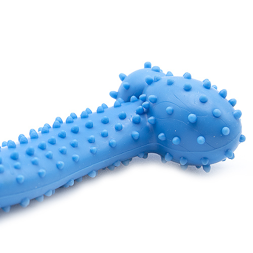 Juguete hueso perros morder caucho 10 cm Azul