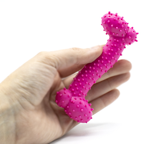 Juguete hueso perros morder caucho 10 cm Rosa