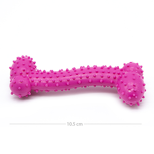 Juguete hueso perros morder caucho 10 cm Rosa