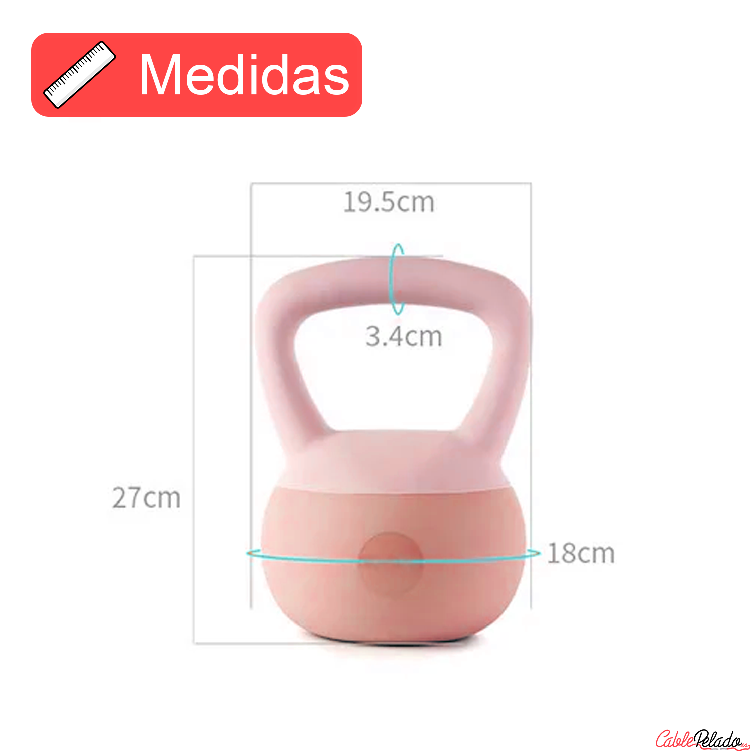 Kettlebell Pesa rusa 4KG  Rosa claro