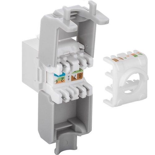 Keystone RJ45 hembra a TIA 568A/B Cat 6 UTP  Blanco