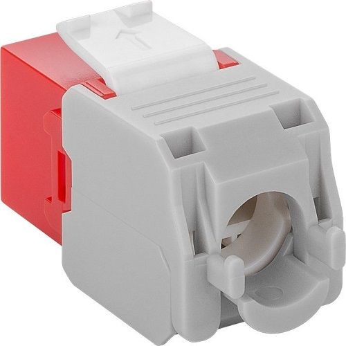 Keystone RJ45 hembra a TIA 568A/B Cat 6 UTP  Rojo