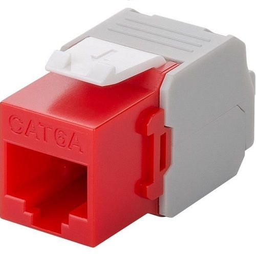Keystone RJ45 hembra a TIA 568A/B Cat 6 UTP  Rojo