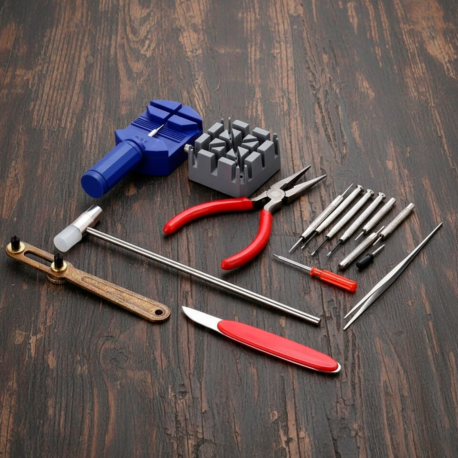 Kit 16 herramientas de relojero para reparar reloj