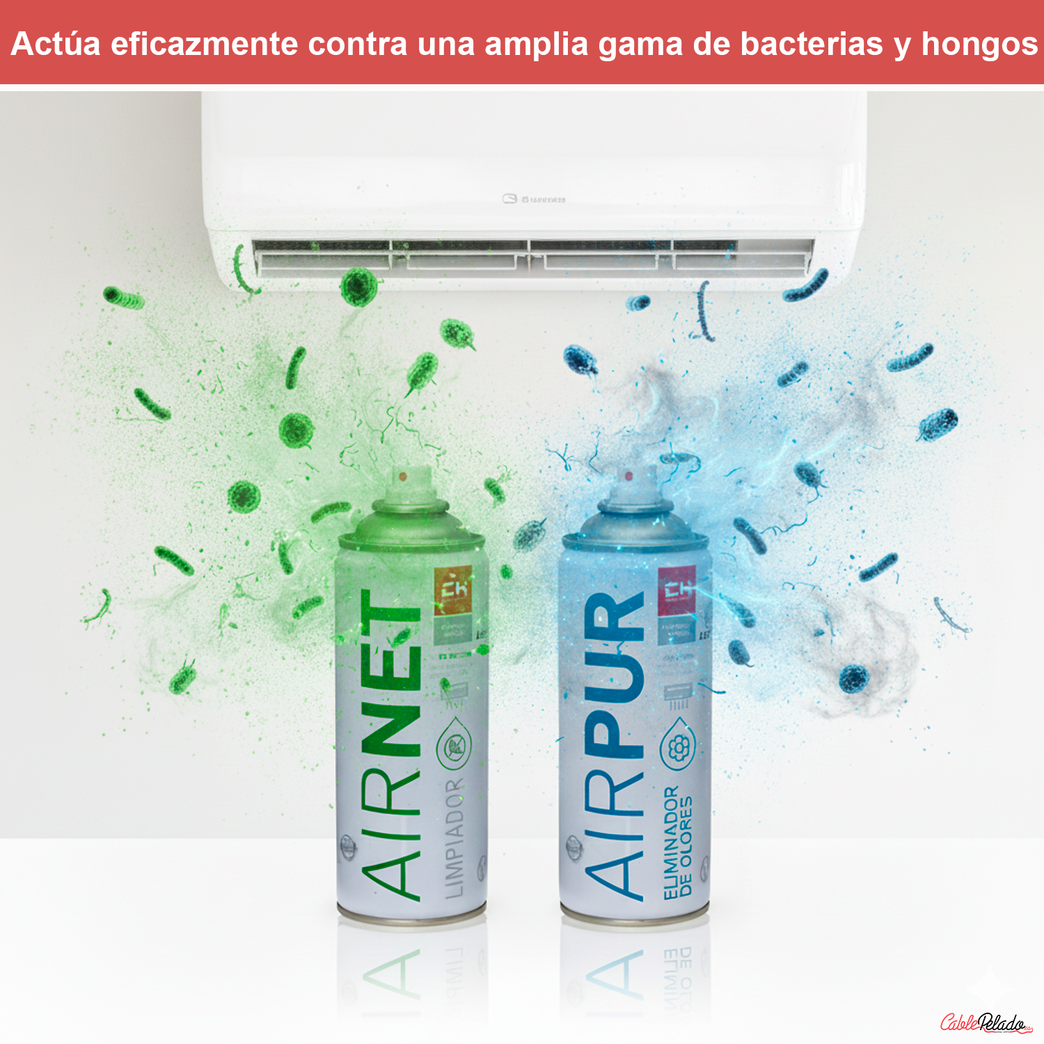 KIT AIRNET & AIRPUR SPRAY Tratamiento Bactericida-Fungicida-Eliminador de Olores para Sistemas de HV