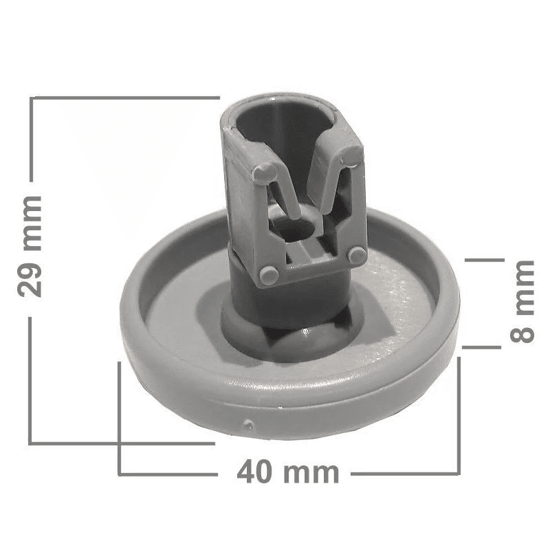 Kit de ruedas para cesto inferior de lavavajillas (8 uds)  Gris