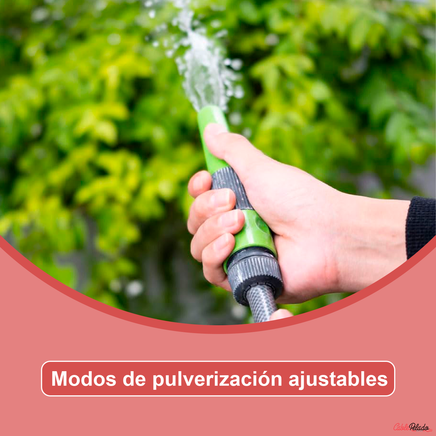 Kit Pisola De Riego Pulverizador Con 3 Adaptadores  Verde