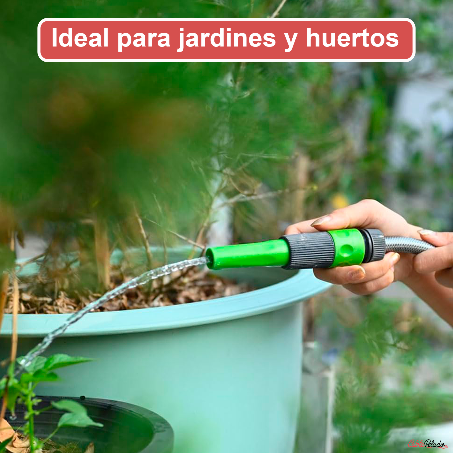 Kit Pisola De Riego Pulverizador Con 3 Adaptadores  Verde