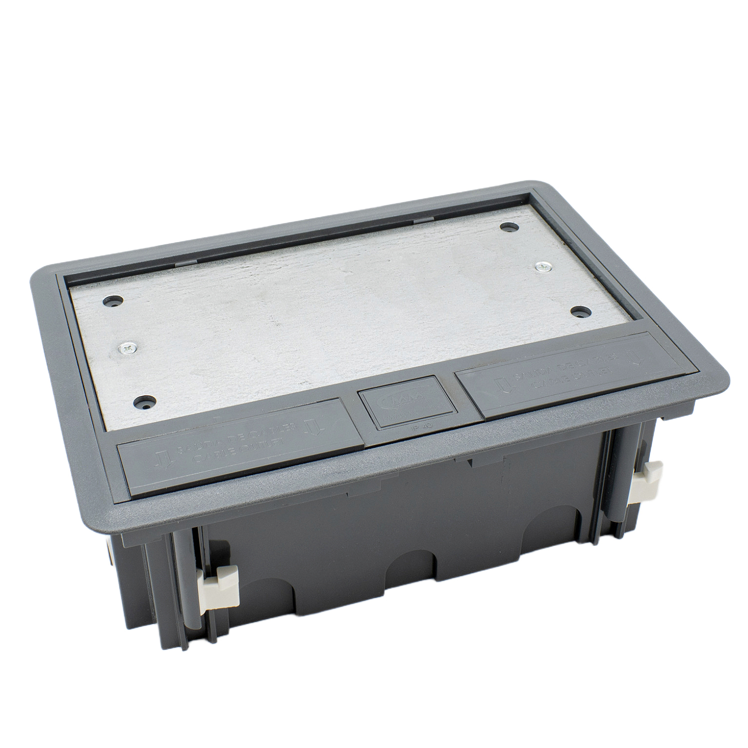 Kit puesto trabajo suelo empotrar 4 schukos y 2 RJ45  Blanco