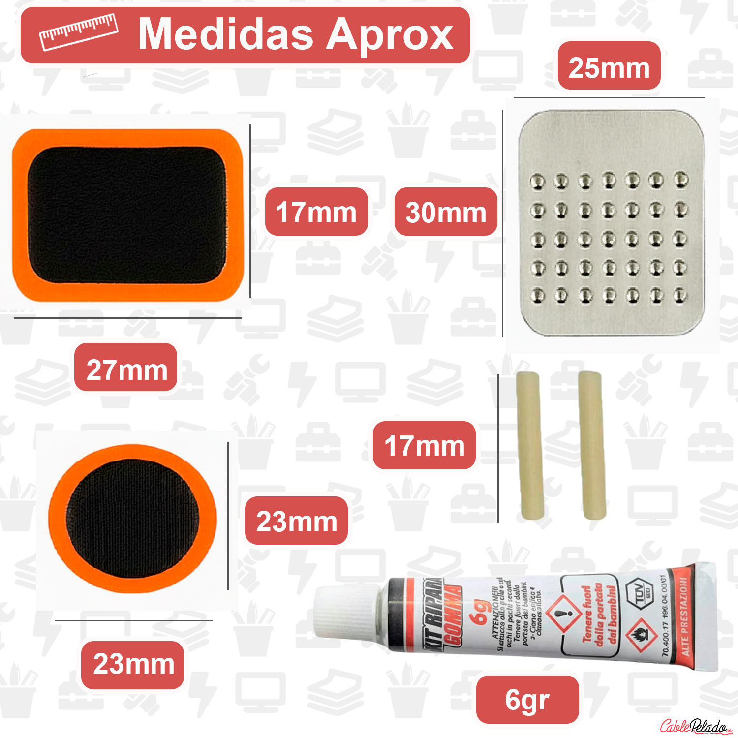 Kit Repara Pinchazo 8 piezas