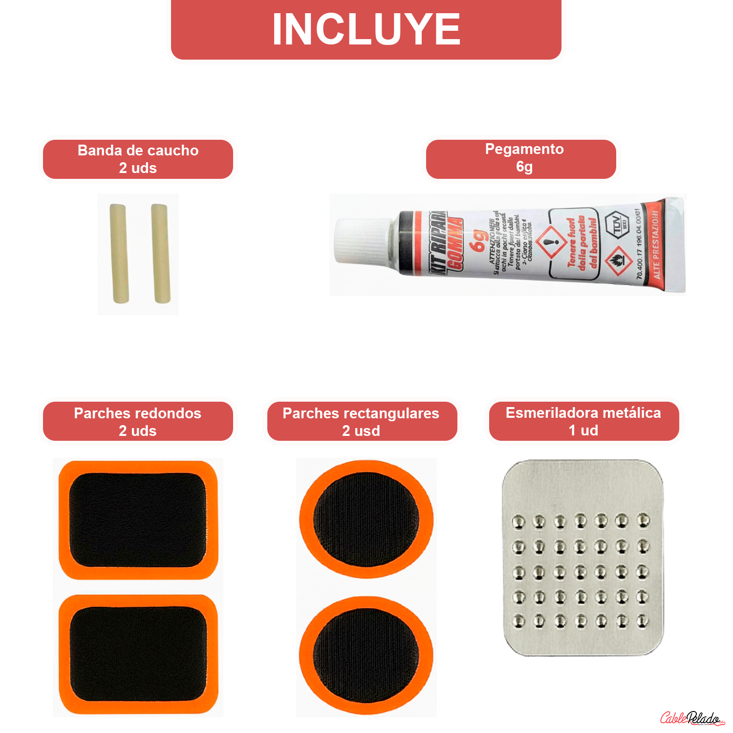 Kit Repara Pinchazo 8 piezas