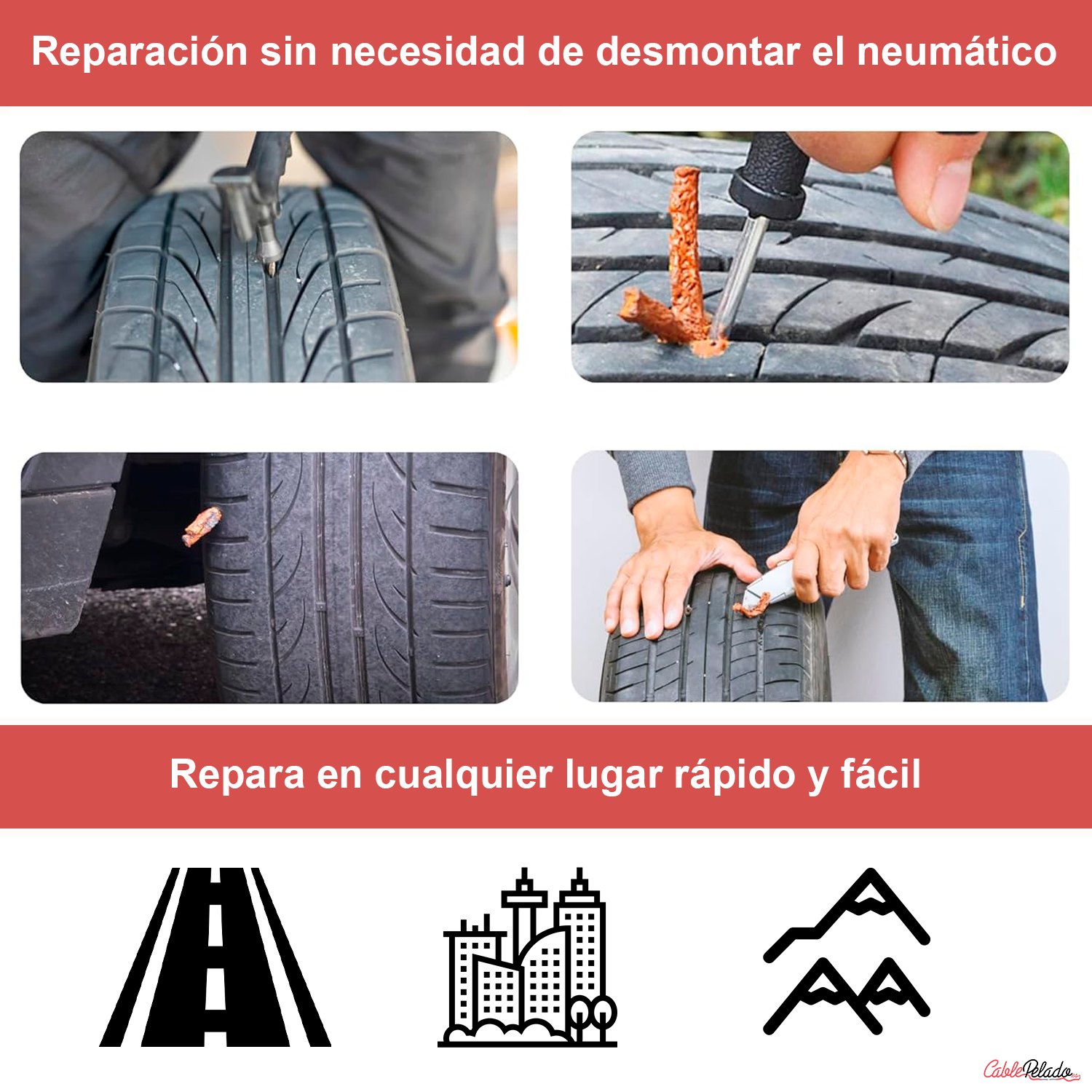 Kit Reparación Pinchazos Neumáticos