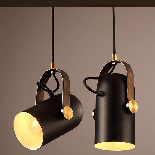Lampara colgante Spotlights E27  Negro