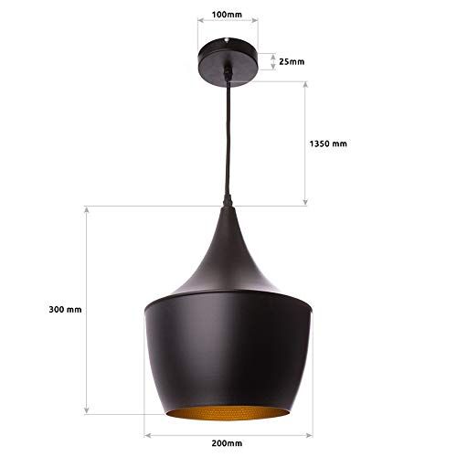Lampara colgante Wok E27  Negro