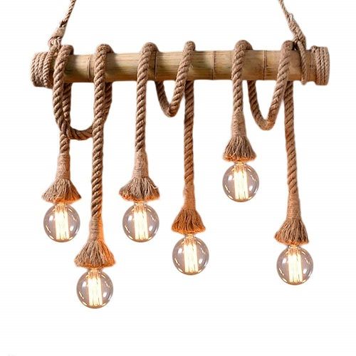 Lampara cuerda colgante Bamboo E27