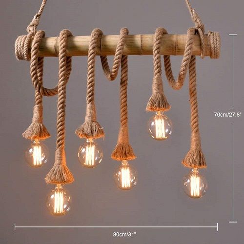 Lampara cuerda colgante Bamboo E27