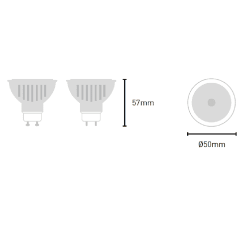 Lampara LED GU10 Dicroica Luz Calida    7W