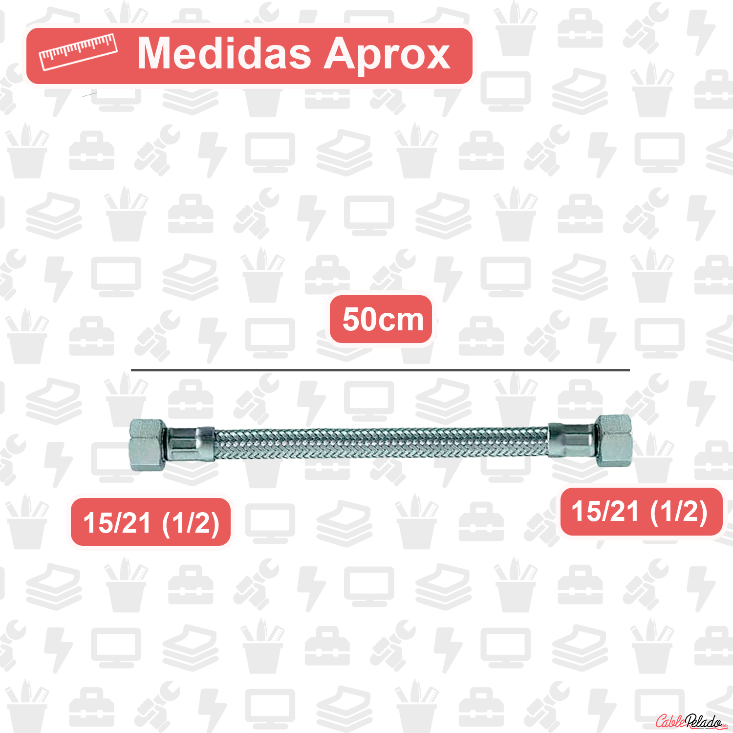 Latiguillo Flexible Hembra Pack 2 Uds 50 cm