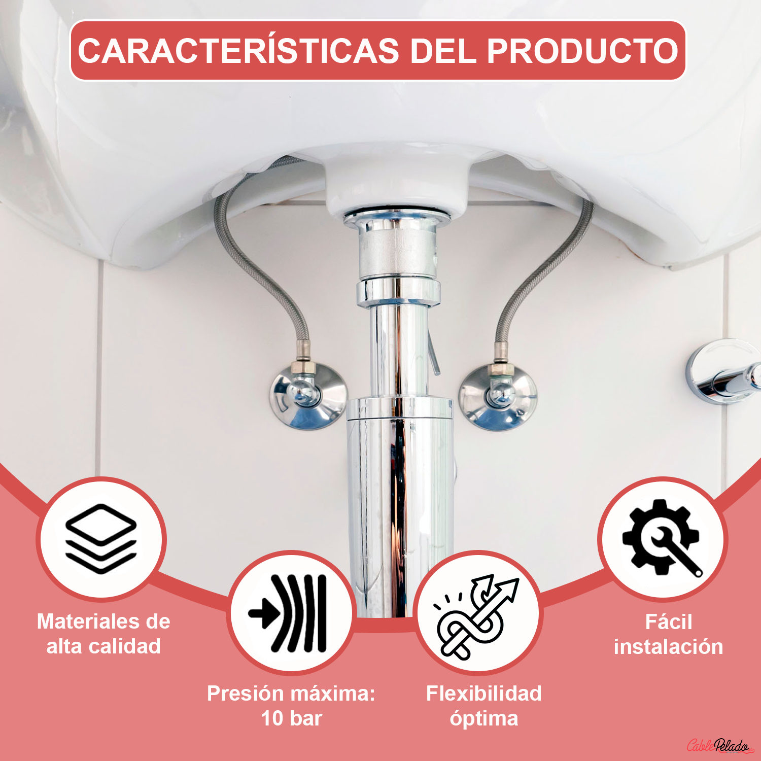 Latiguillo Flexible Hembra Pack 2 Uds 50 cm