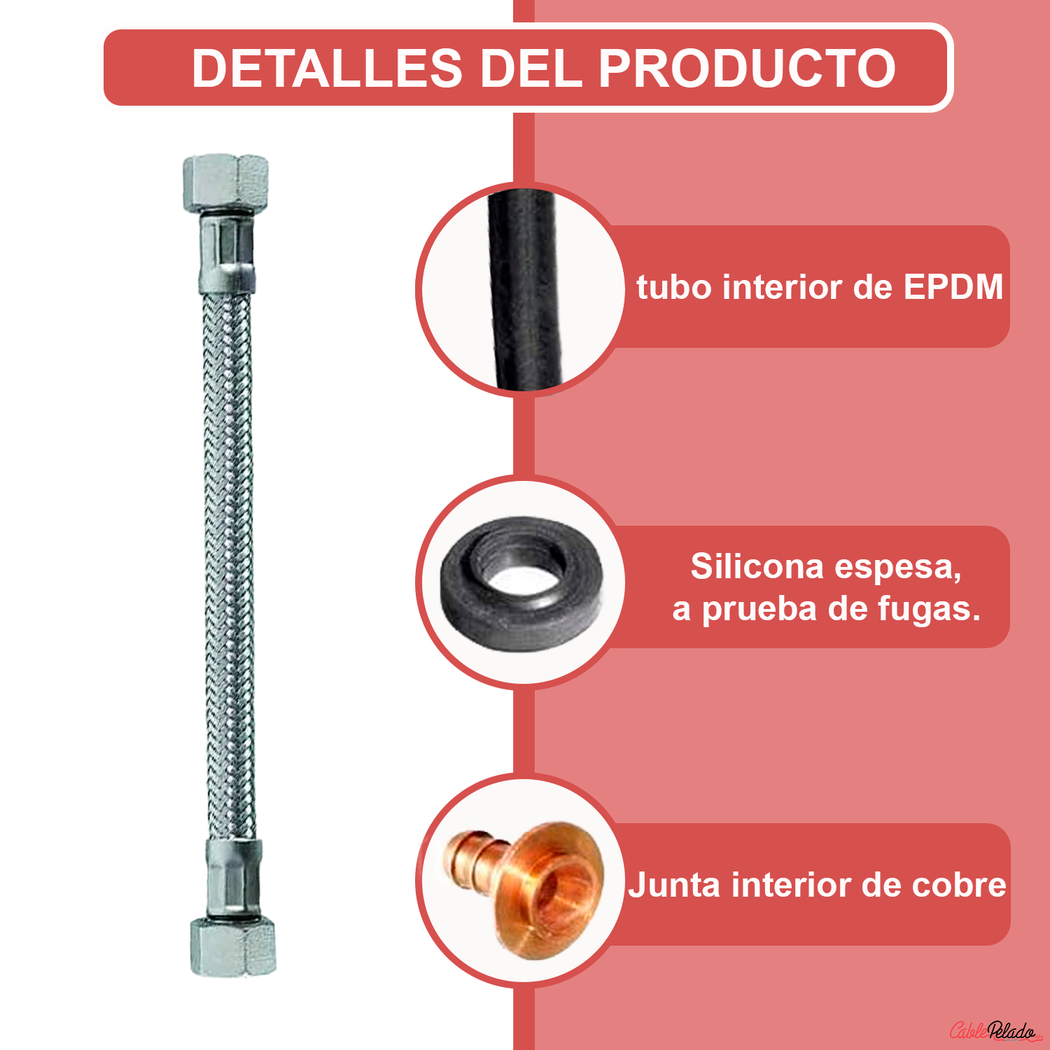 Latiguillo Flexible Hembra Pack 2 Uds 50 cm