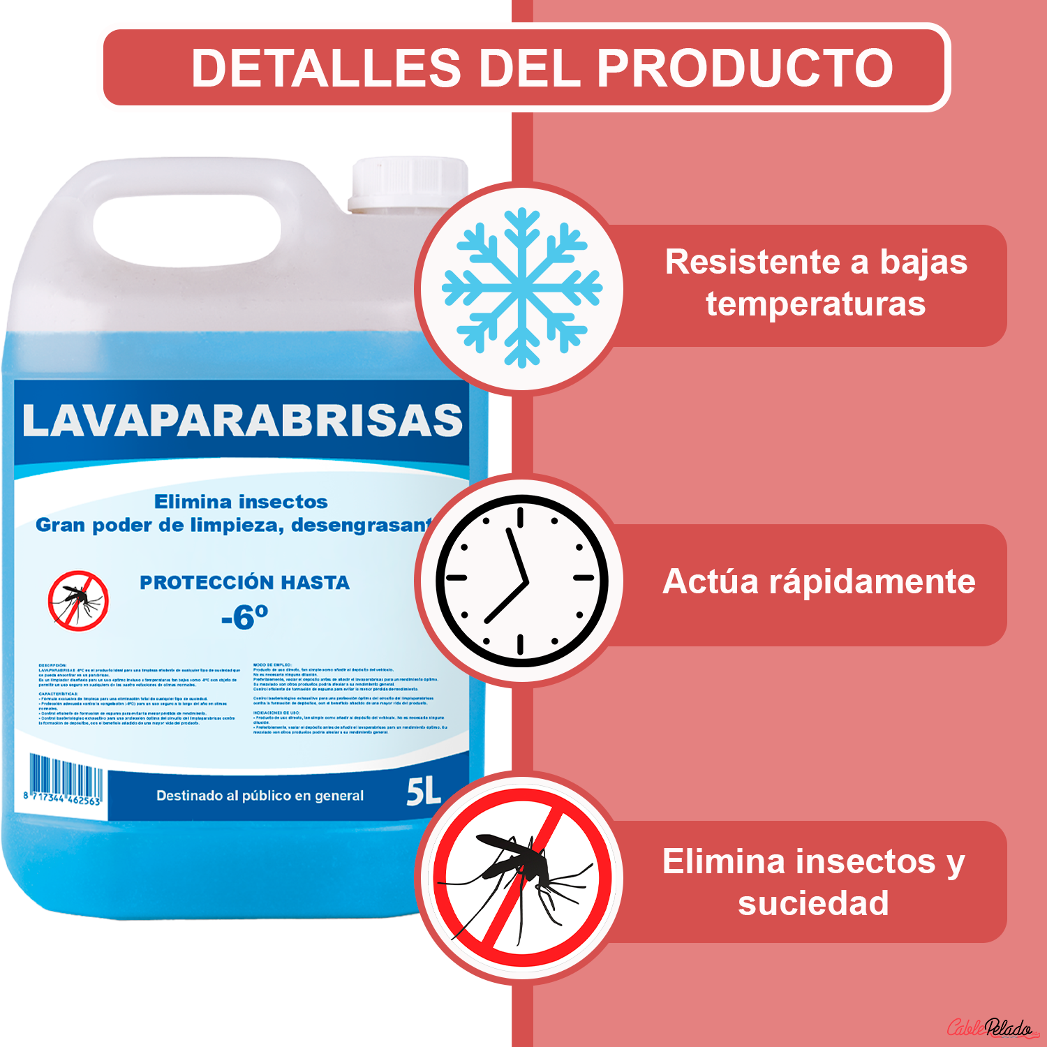 Lavaparabrisas Liquido 5 Litros Azul