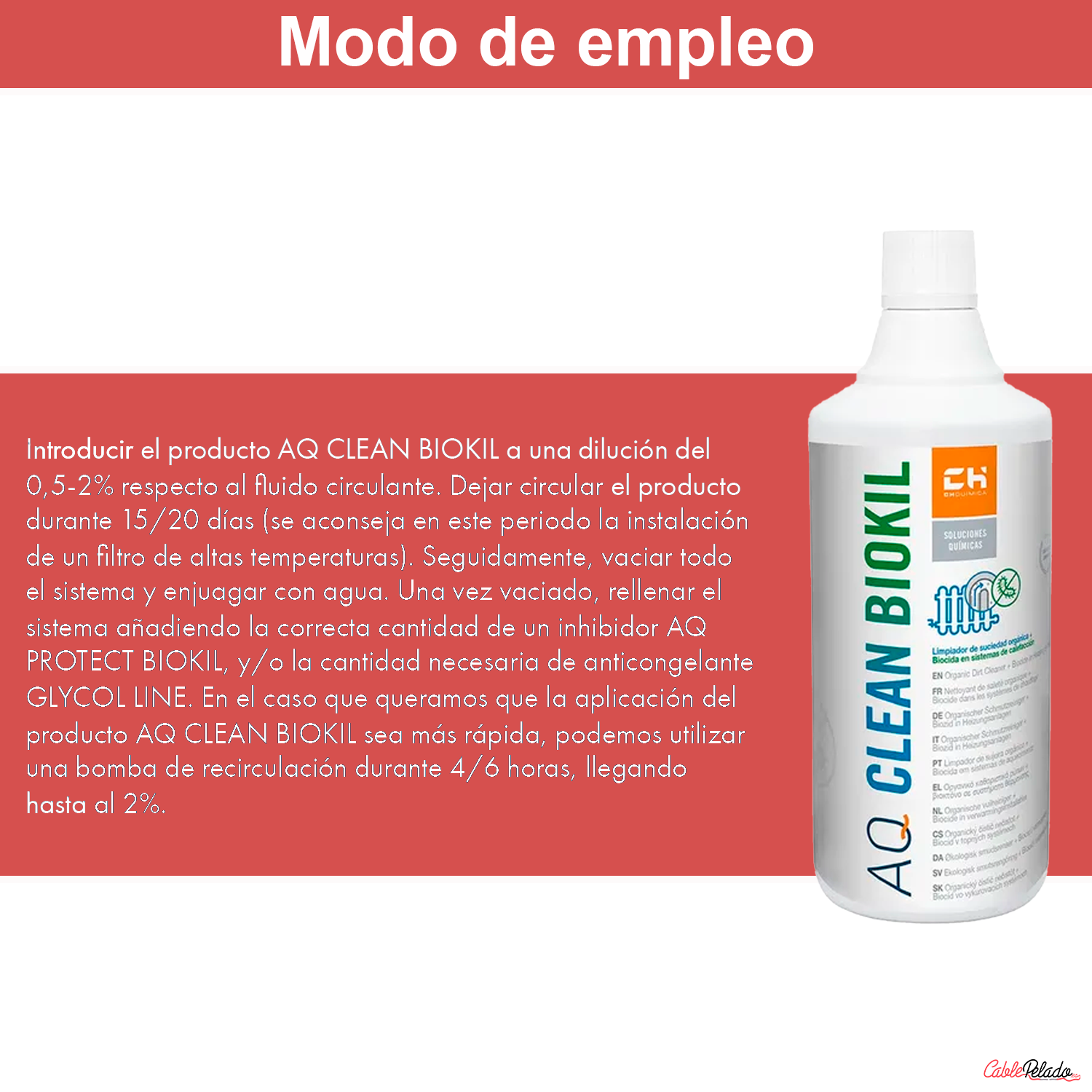 Limpiador de Suciedad Orgánica + Biocida en Sistemas de Calefacción y Circuitos Cerrados de Agua 1 L