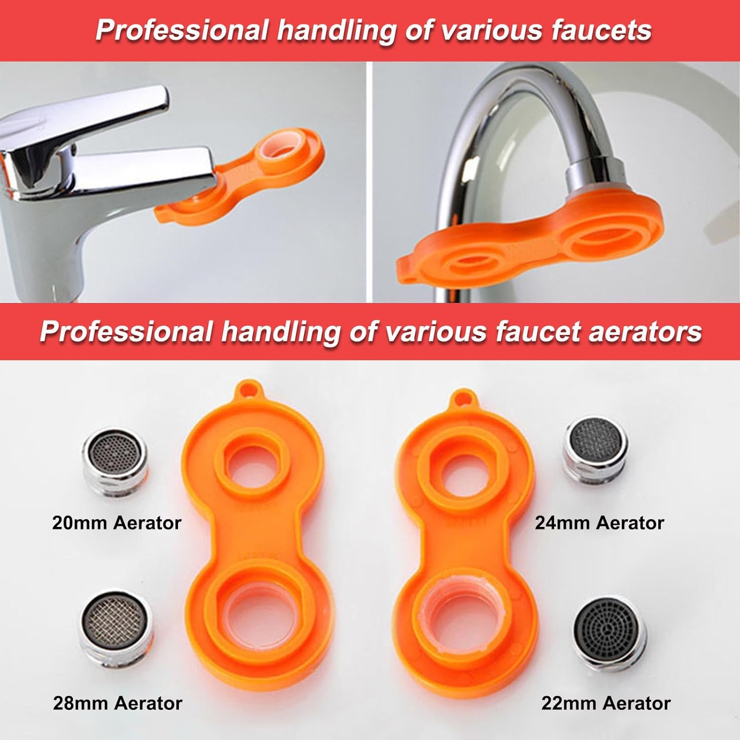 Llave de ventilación universal para grifo  Naranja