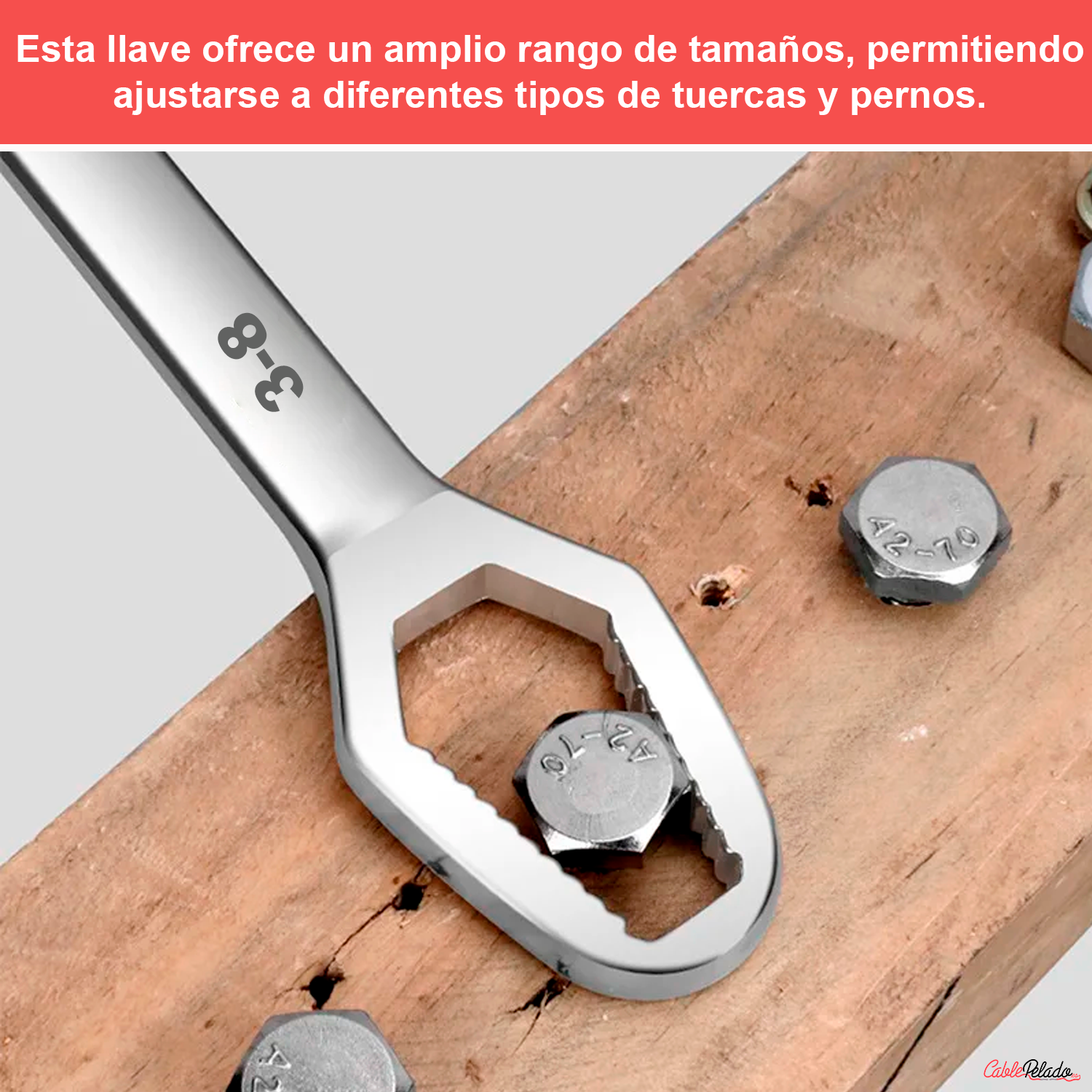 Llave Inglesa de doble extremo 3-8 , 8-17  Plateado