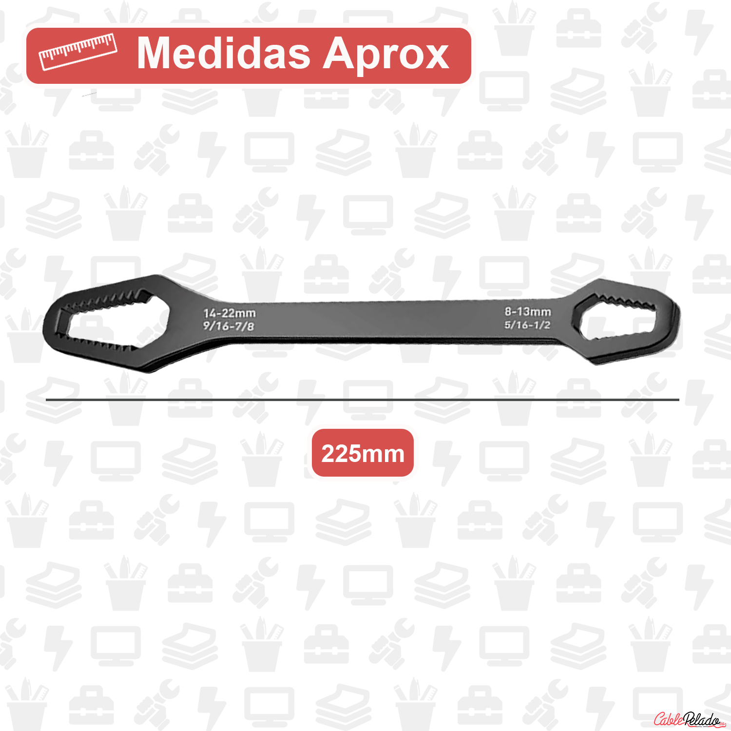 Llave Inglesa De Doble Extremo 8-13, 14-22  Negro