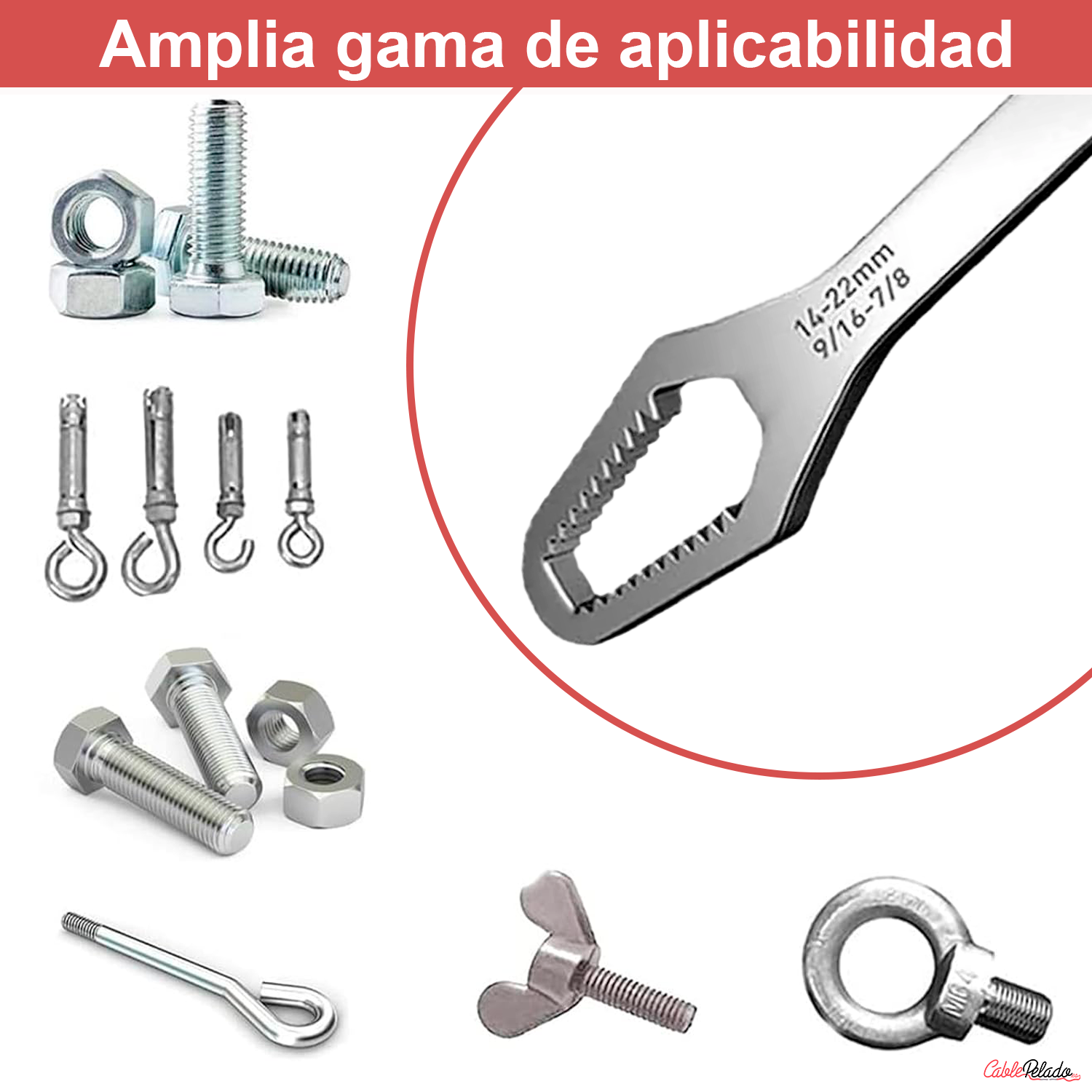 Llave Inglesa De Doble Extremo 8-13 14-22  Plateado