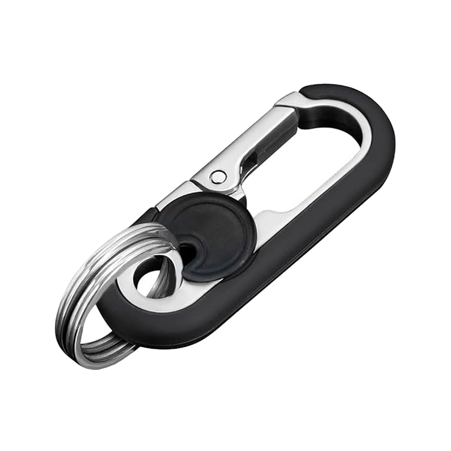 Llavero Mosquetón Antipérdida v2  Negro