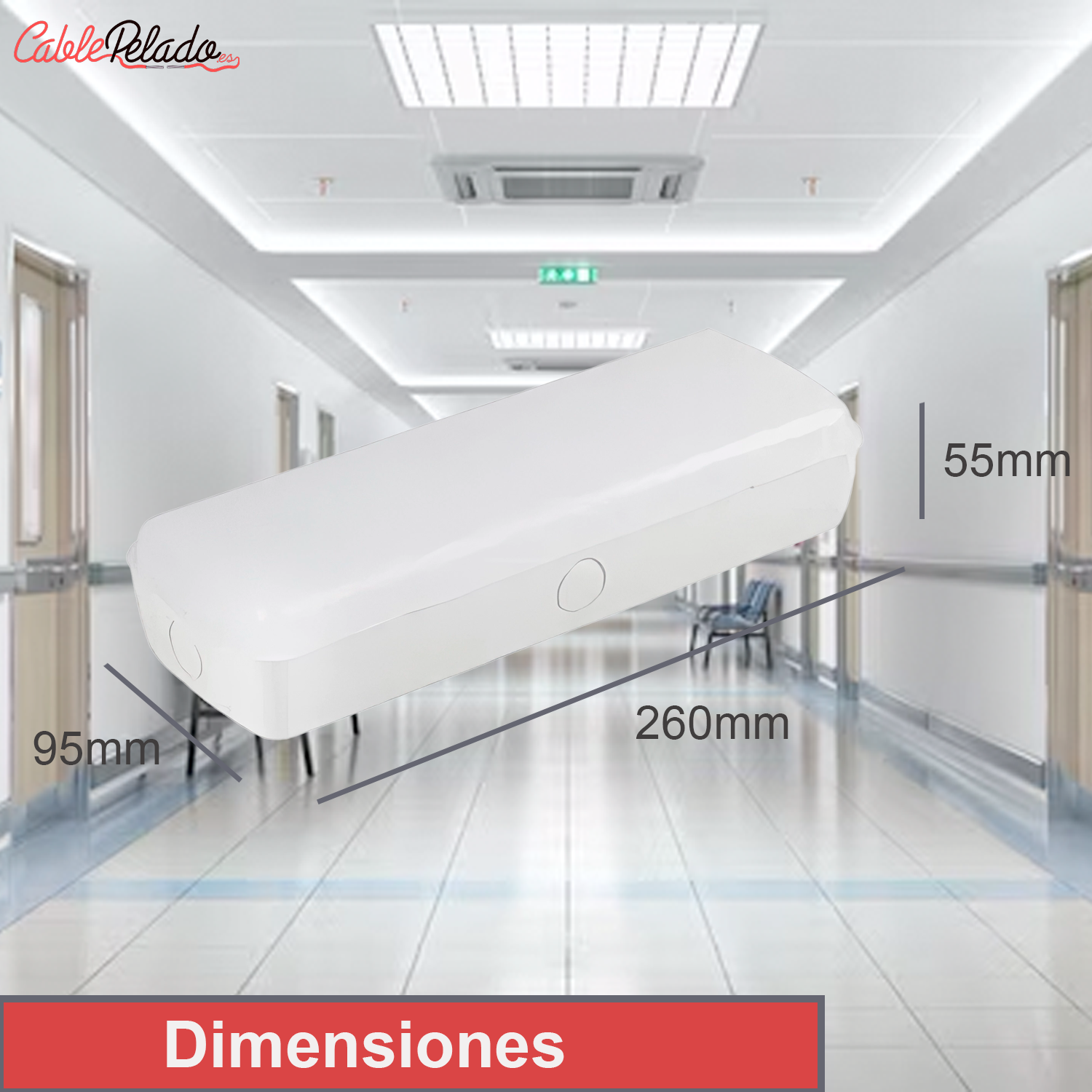 Luz de Emergencia LED 300lm  Blanco