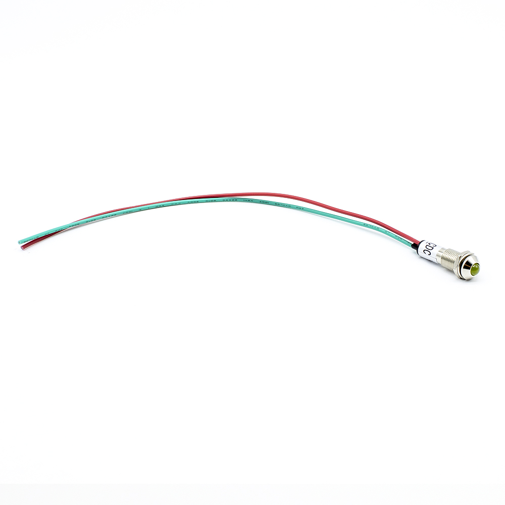 Luz LED piloto de 8mm 12V DC  Amarillo