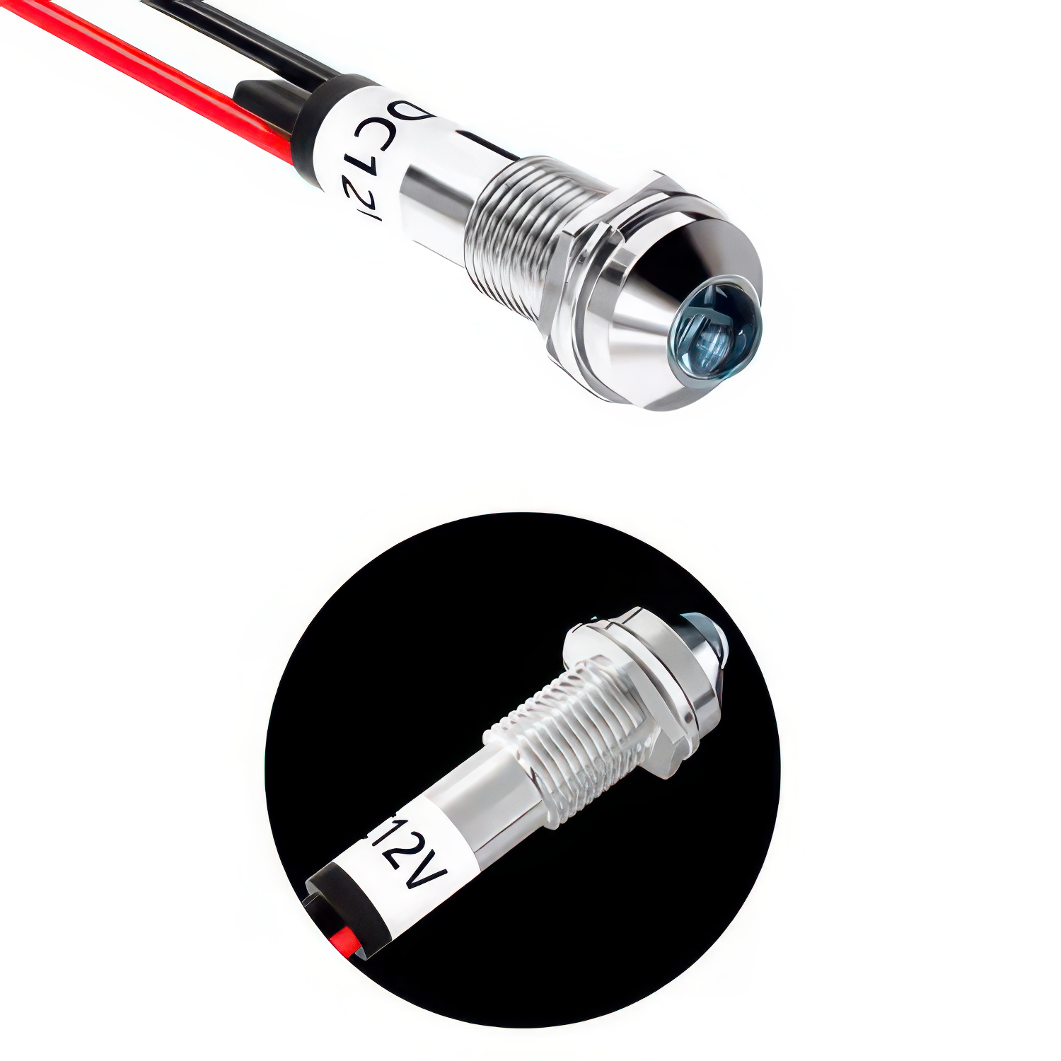 Luz LED piloto de 8mm 12V DC