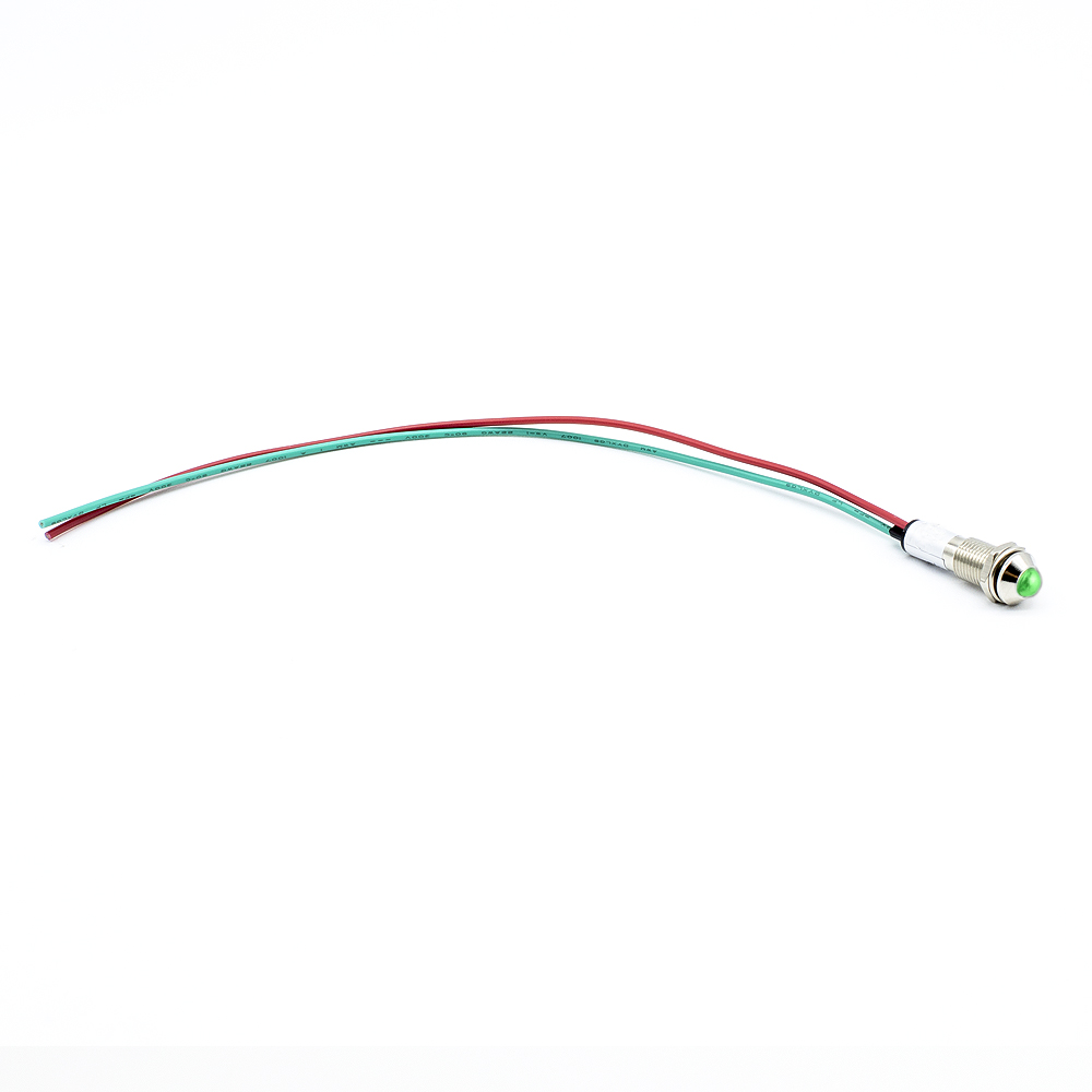 Luz LED piloto de 8mm 12V DC  Verde