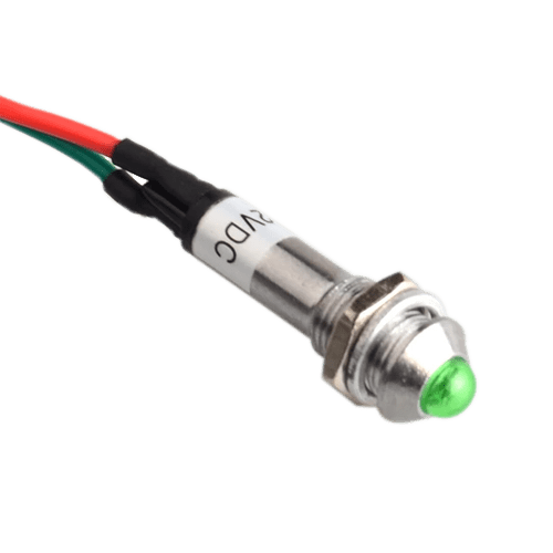 Luz LED piloto de 8mm 12V DC  Verde