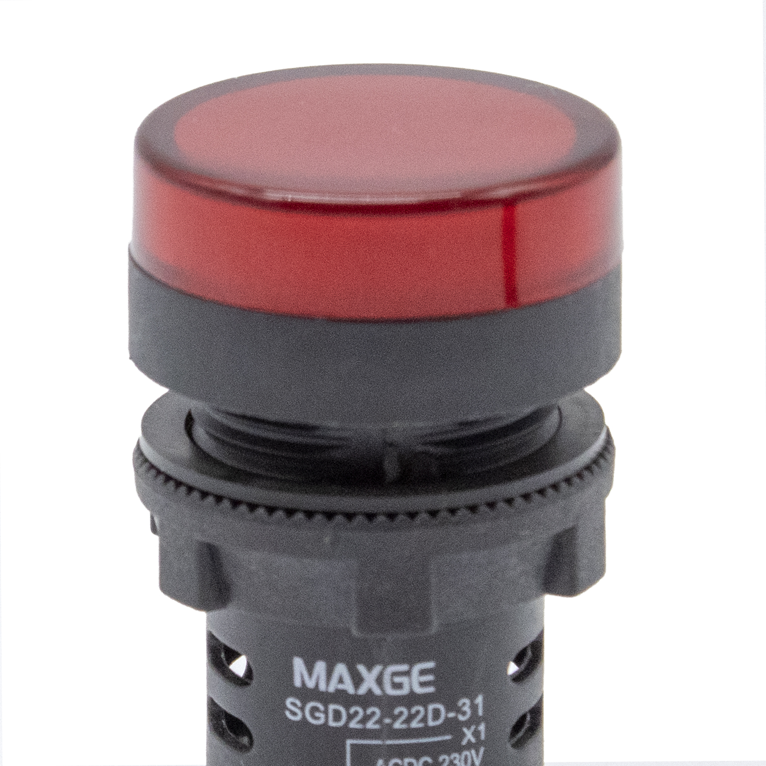 Luz piloto LED de 30 mm para paneles de control 230 VAC  Rojo